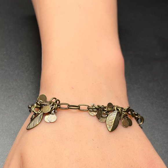 Bronze Leaves Charm Bracelet/Anklet Women 7.5" Anklet 10" - Picture 1 of 2